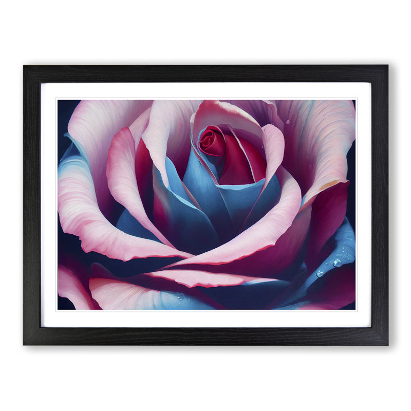 Colourful Rose Flower Vol.4 - Single Picture Frame Painting, Black Framed, 34cm H x 46cm W x 2cm D