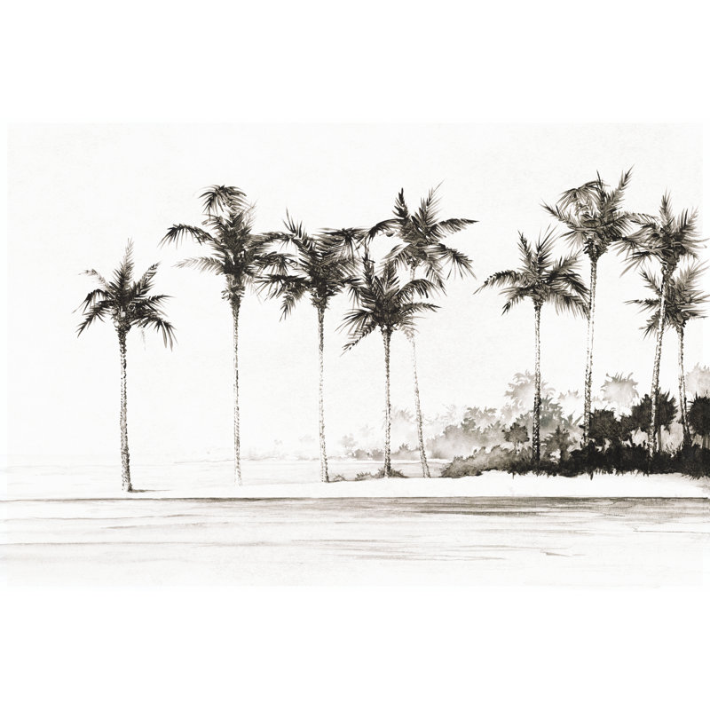 Palm Trees Beach - Wrapped Canvas Painting, 20cm H x 30cm W x 3.8cm D