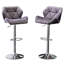 Velours pivotant réglable en hauteur, gris 2 pièces - diamant, dossier mi-hauteur, base à disque et repose-pieds de 2, hauteur, espace de confort, avec