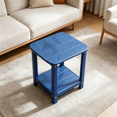 2-Tier Adirondack Outdoor Side Table for Patio & Pool, Weather Resistant