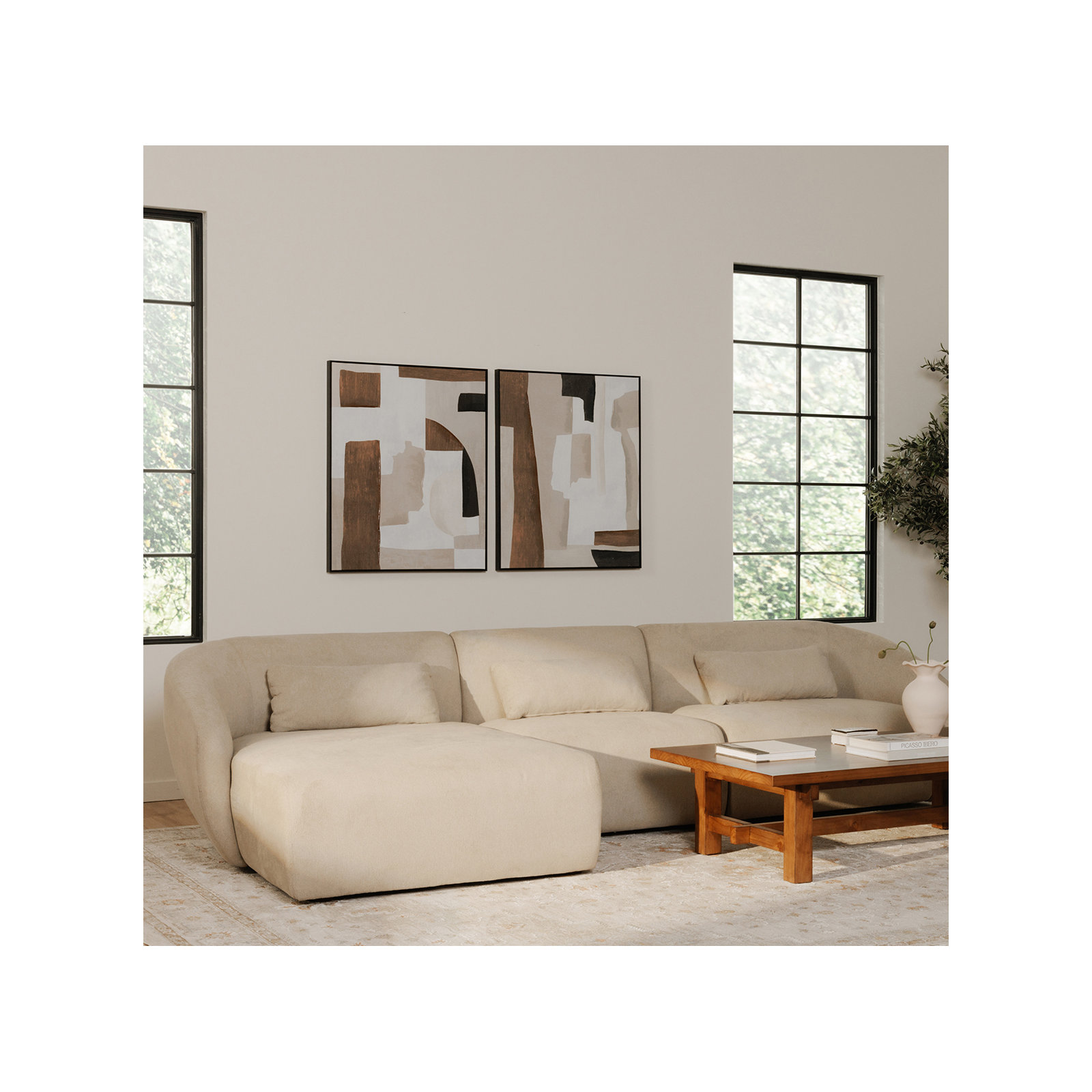 Anson Right Arm Facing Chaise, Warm White