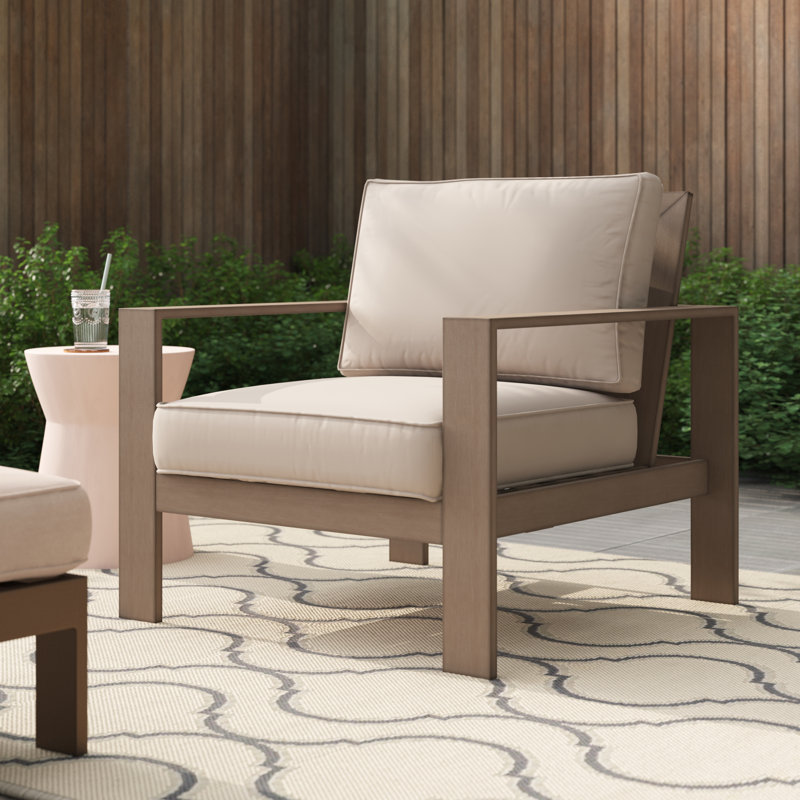 Chaise de patio avec coussins Gelston, Taupe, Brama