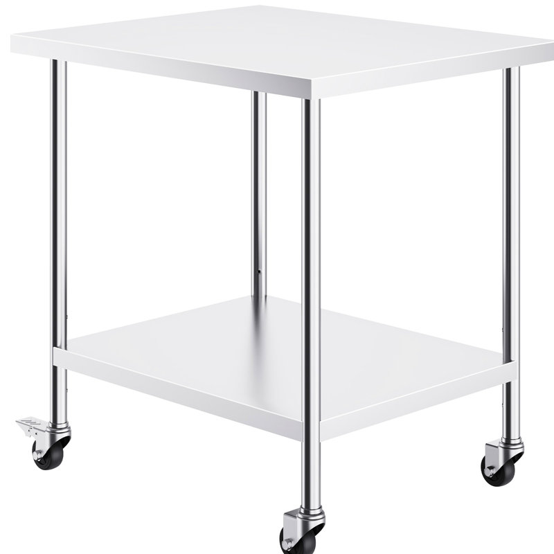 Table de travail en acier inoxydable 30 po x 36 po x 38 po (table basse incluse)