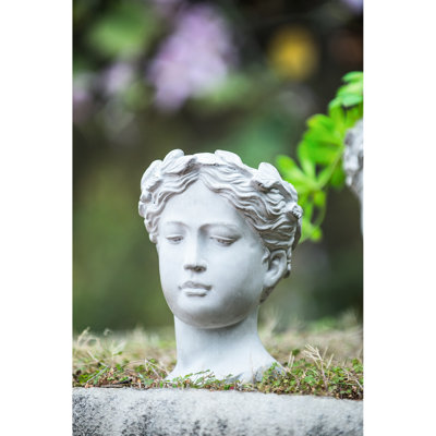 Vase à fleurs d'intérieur/extérieur en ciment de style grec - 1,99 kg, 16 x 15 x 23 cm, gris, pour la maison et le jardin, idéal comme centre de table ou décoration.