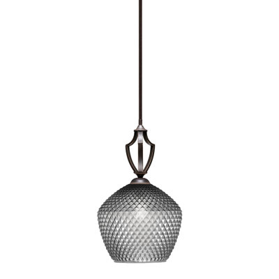 Mini-luminaire suspendu Shutesbury, verre fumé 9 po