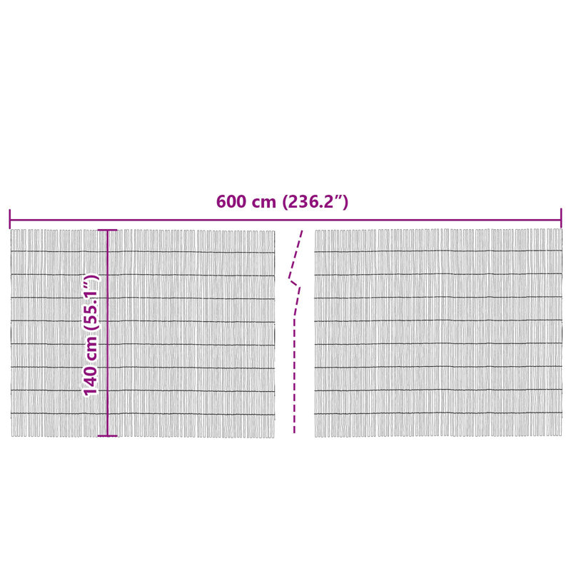 140cm H x 600cm W Bamboo Border Fencing