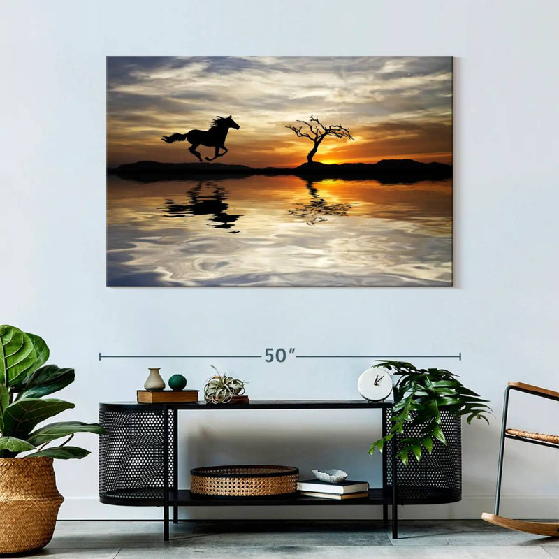 Cheval brun foncé Brampt, H 32 po x l 48 po