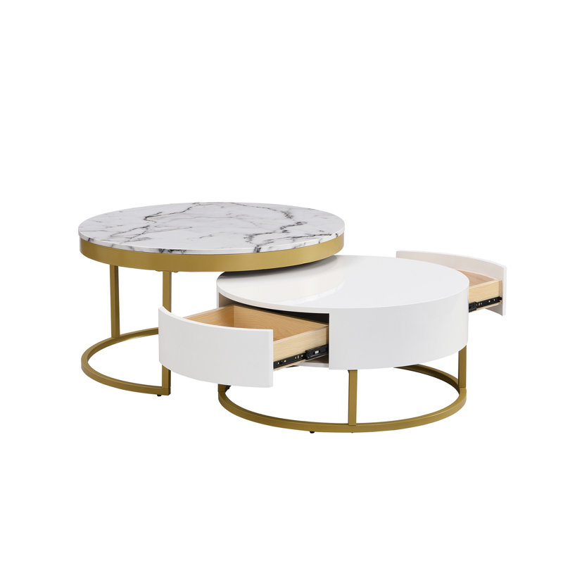 Table basse gigogne moderne avec tiroirs Modern