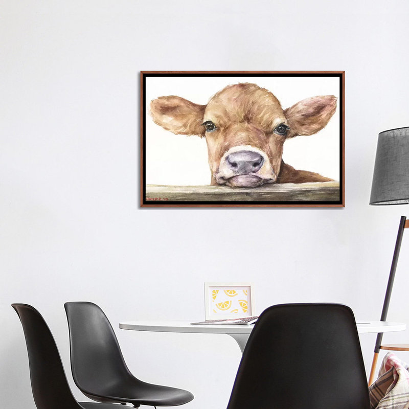 « Calf » par George Dyachenko, reproduction d’art encadrée, H 26 po x l 18 po x P 1,5 po, Toile avec cadre en bois classique