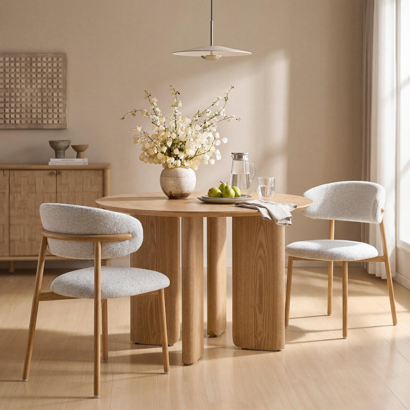 80cm H Upholstered Armchair in Brown, Light Wood