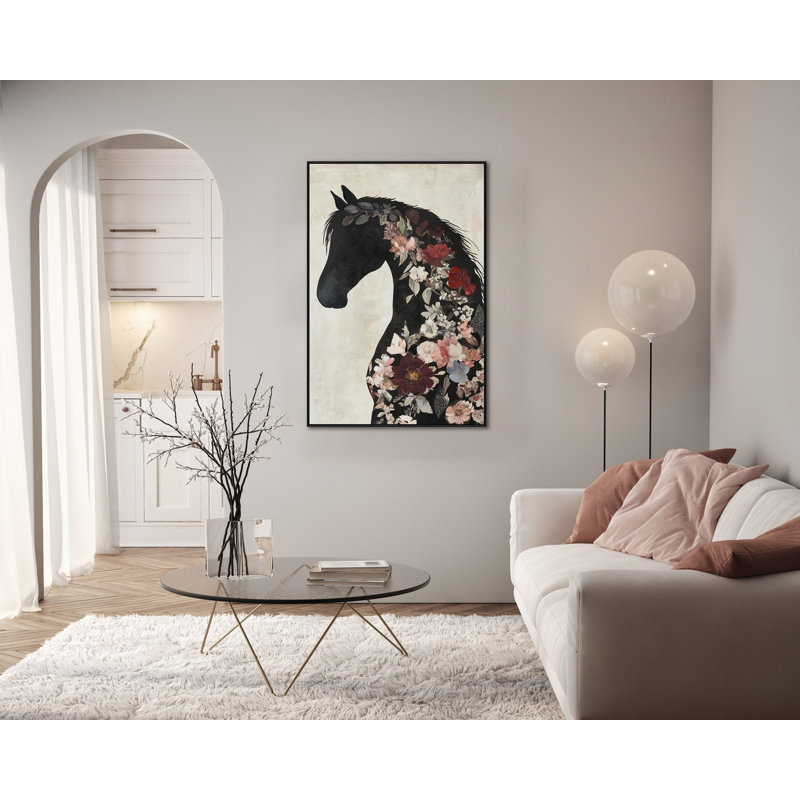 Floral Steed Canvas Wall Art