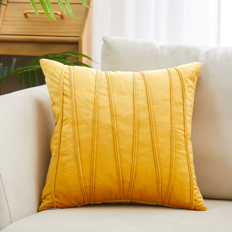 Housse de coussin en velours Bullert, Orange / jaune