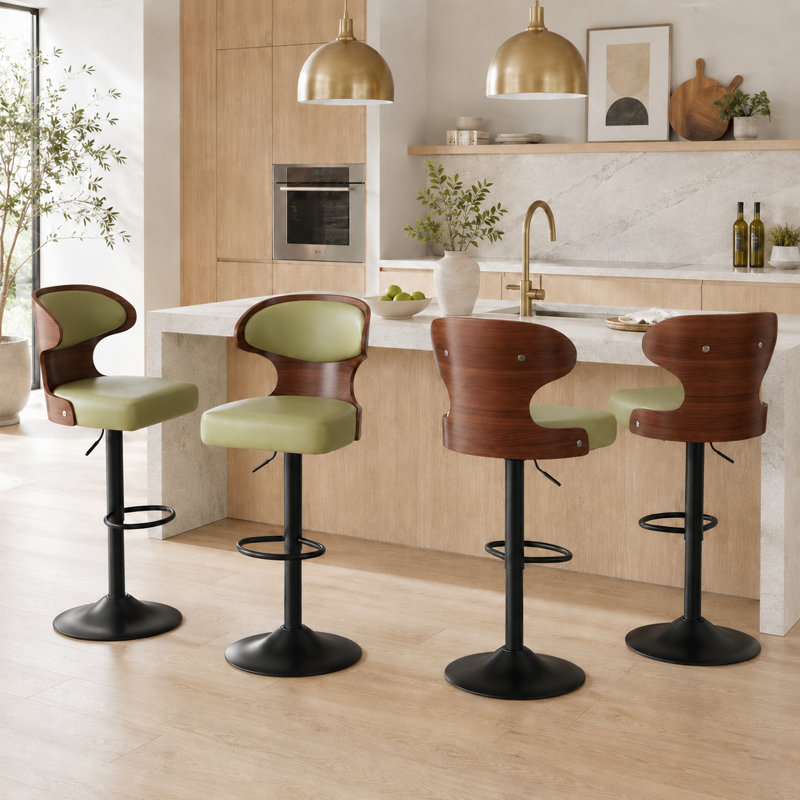 Bois moderne - Tabourets de bar réglables d'appoint, Vert