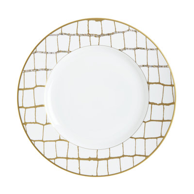 Alligator Gold Bone China Dinner Plate