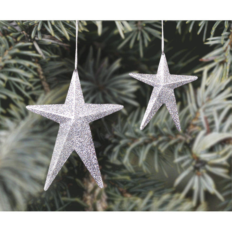 5'' Metal Holiday Shaped Ornament, White