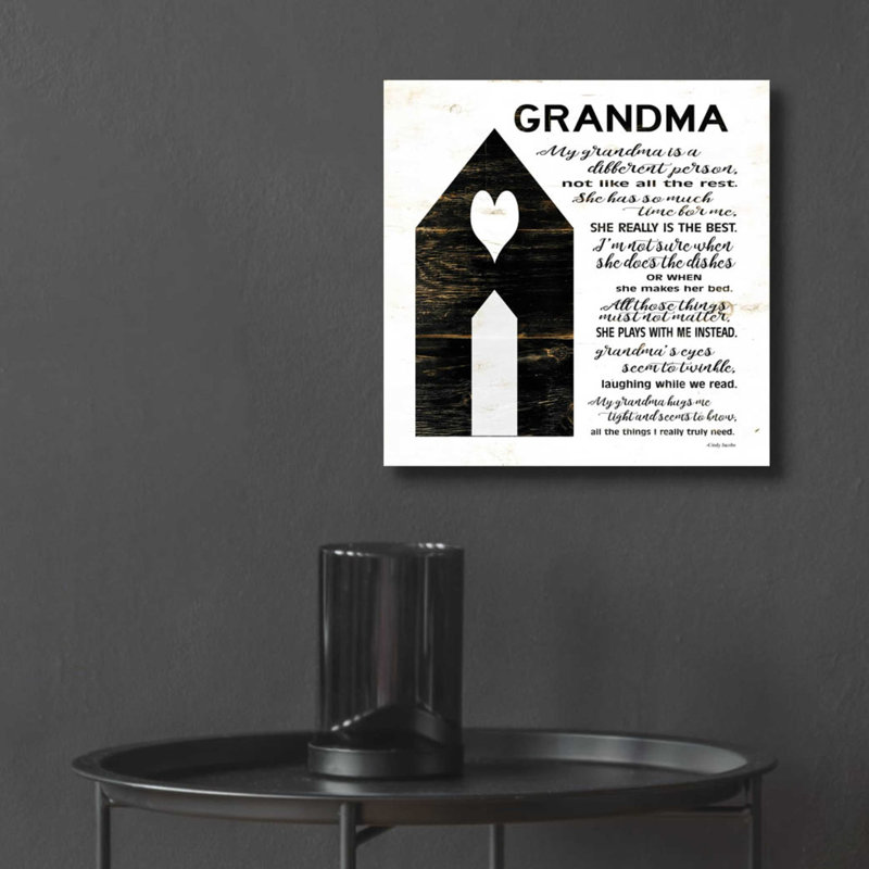 «My Grandma is the Best» par Cindy Jacobs, art mural en verre acrylique, H 12 po x l 12 po x P 0,13 po