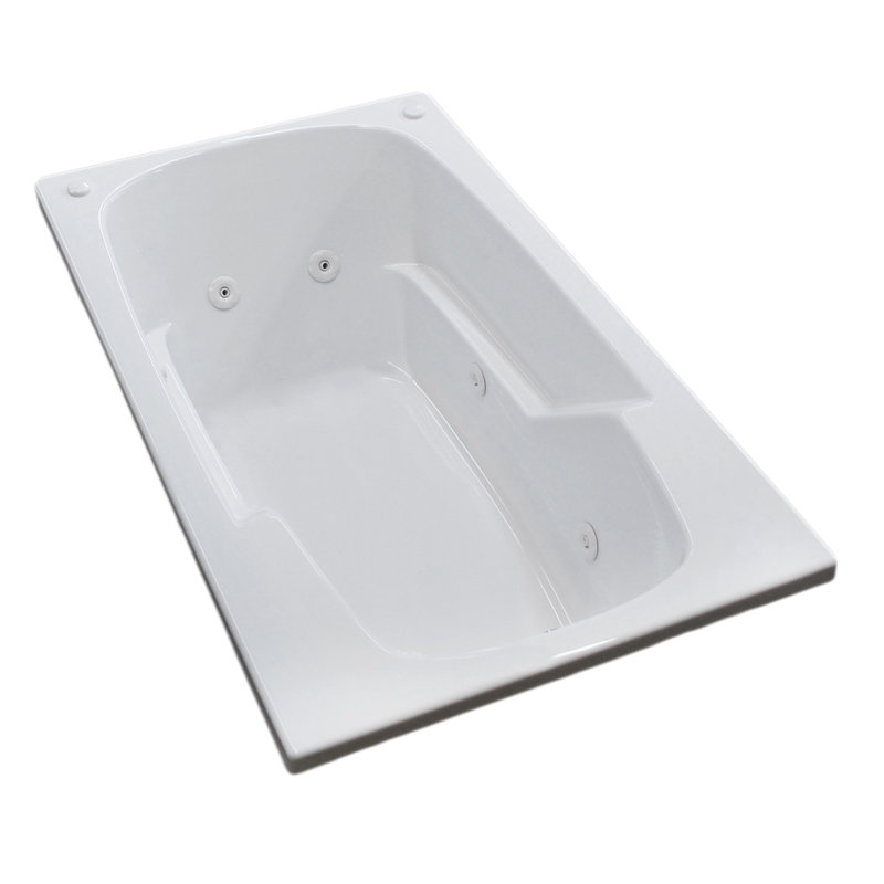Anguilla 72'' x 36'' Drop-In Whirlpool Bathtub, Right