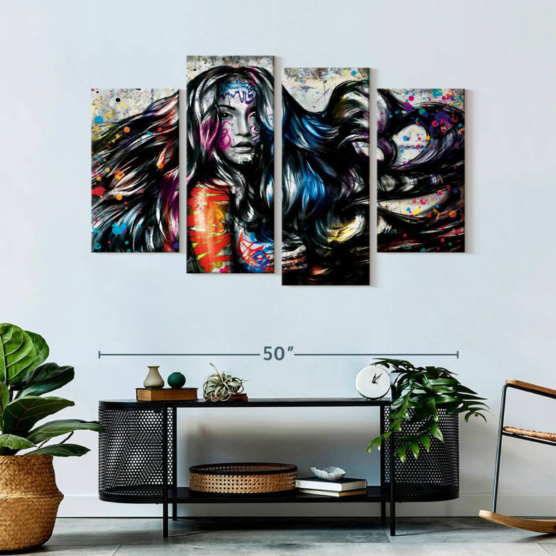 «Grunge Portrait of a Lady», reproduction sur toile, H 52 po x l 32 po x P 1,25 po