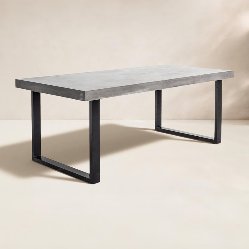 Jedrik Outdoor Dining Table, 30" H x 79" L x 39.5" W, Gray/Black 