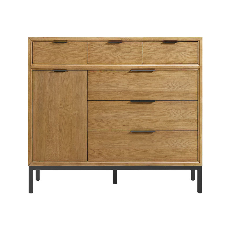 Davin 6-Drawer Gentleman's Chest, Natural Oak
