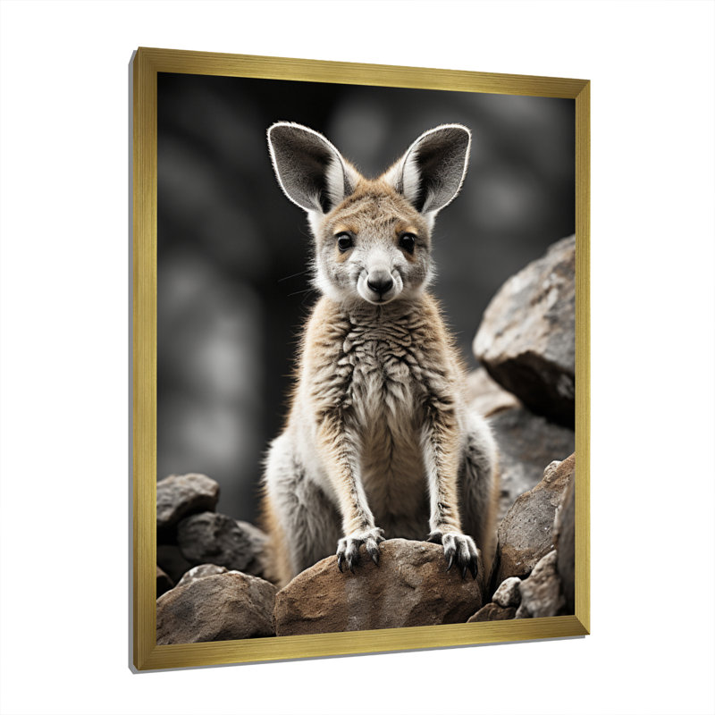 " Kangaroo Bound ", Gold Picture Framed, 40" H x 30" W x 1.5" D