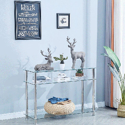Allysyn 110cm Glass Top Console Table