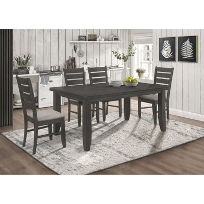 Grey And Dark Grey 5-Piece Rectangular Dining Set