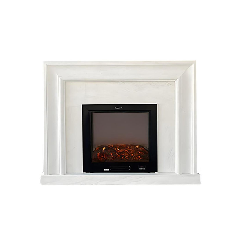 47.24"Modern Simulated Flame Marble Heating Electric Fireplace, 43.31" H x 47.24" W x 11.81" D