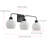 3-Lamp Black White Adjustable Glass Vanity Light