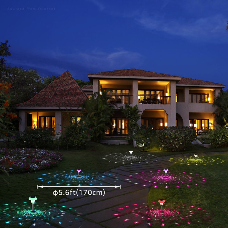 Color Changing Solar LED Pathway Light with ABS Pattern Housing, Dusk to Dawn, IP65 Waterproof