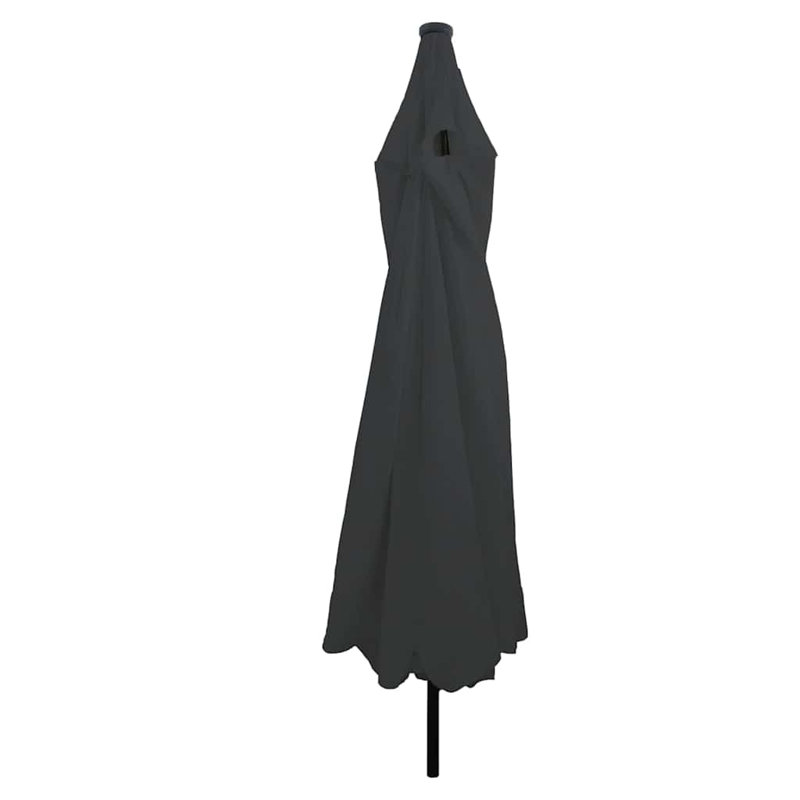 Garden Parasol with LED Strip Lights Polyester Outdoor Shade Summer, Anthracite