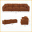 Canapé Sherpa en laine d'agneau Mid-Century 4 places - Structure en bois massif de 279 cm de large avec un design modulaire pour le salon-371013162