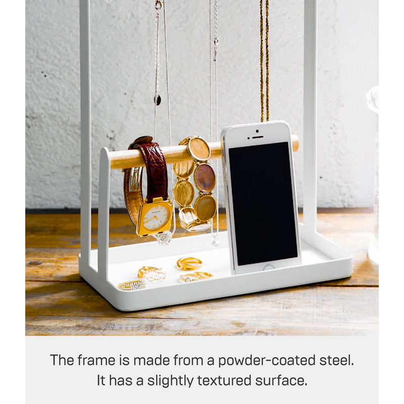 Yamazaki Home Accessory Stand - Jewelry Holder & Organizer Storage, Steel + Wood