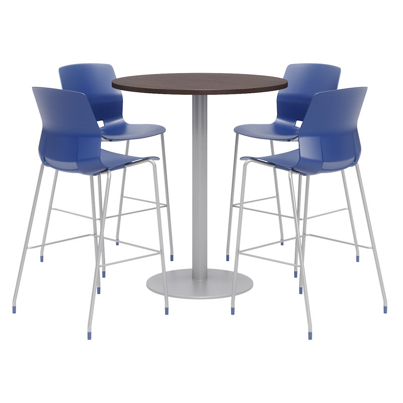 Ensemble de table de salle à manger et de chaises 42 "L, H 41 po x L 36 po x P 36 po, Espresso, Marine