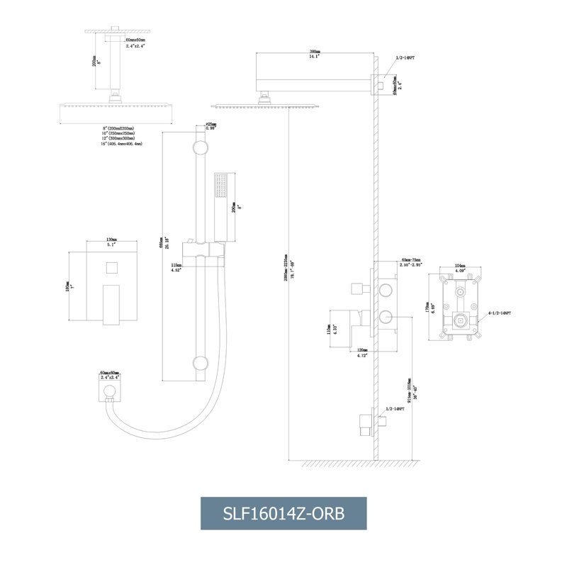 All-In-One Kit with Rough in-Valve, Oil Rubbed Bronze