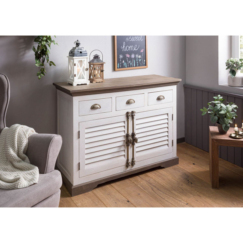 Toulouse 120cm Solid Wood Sideboard, Lacquered White