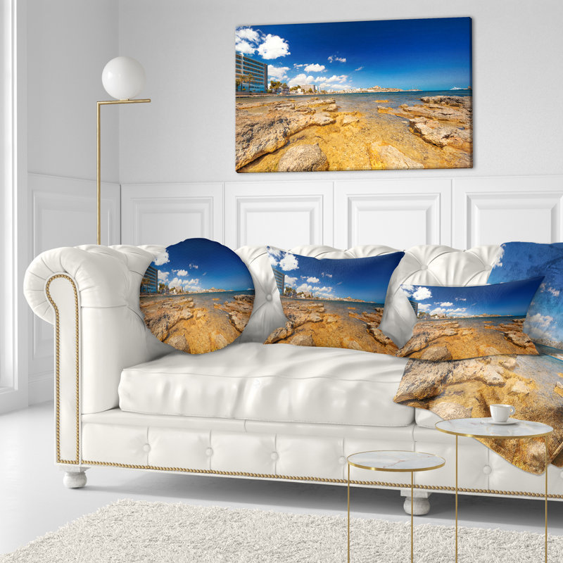 Coussin Paradise Beach à Ibiza Island Seashore, 16 po x 1 po, Coussin décoratif