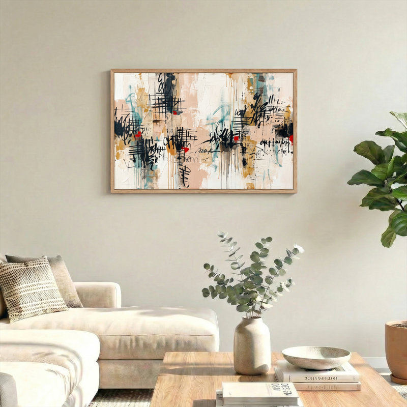 «Abstract Expression», reproduction d'art sur toile, ensemble de 1, 24"H x36"W, Natural