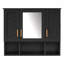 Armoire de toilette murale 35 po 2-en-1, tablettes réglables et unité de rangement à porte à fermeture en douceur-1613507208