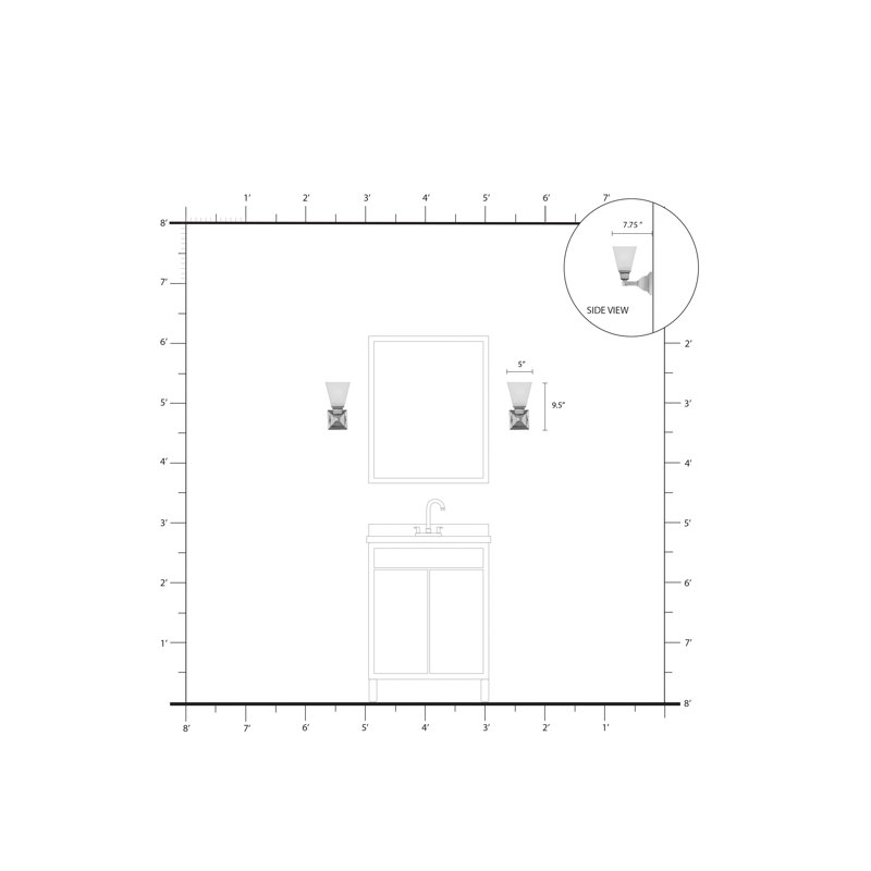 Mathias Flush Mounted Sconce, Brushed Nickel