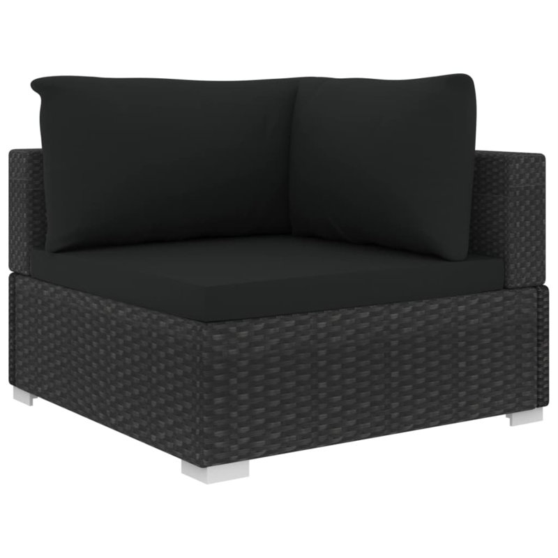 Siège profond avec coussins Pittsboro, Structure noire / coussin noir