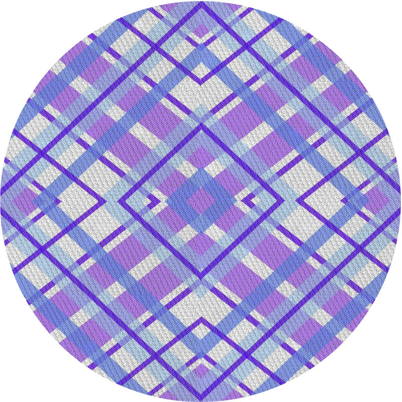 Geometric Indoor Rug, Round 3'