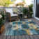 Machine Washable Indoor/Outdoor Cinead ACN1722 Teal Rug