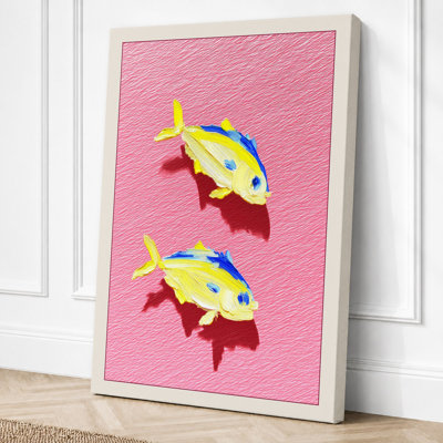 Twin Fish In Motion Modern - Print