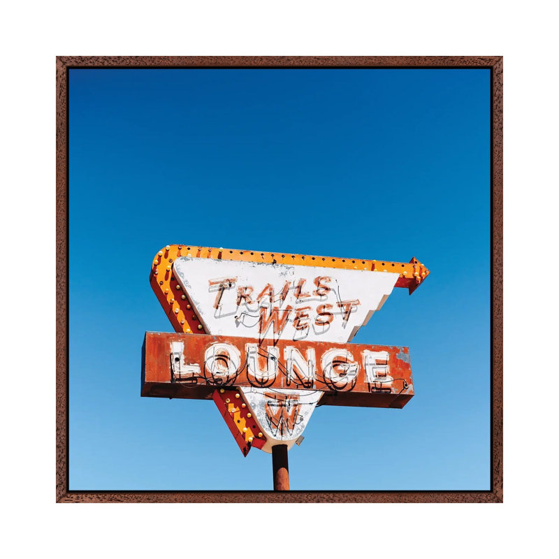 Trails West Lounge 1 Piece Wall Art on Canvas, 93.98cm H x 93.98cm W x 3.81cm D, Classic Brown Wood Framed