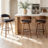 Ensemble de 3 tabourets de bar et de comptoir pivotants en cuir Jacobson