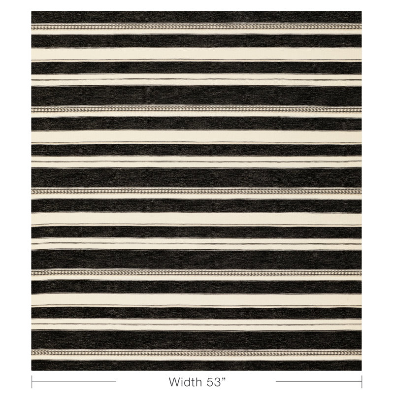 Entoto Stripe Fabric, Ivory/Black