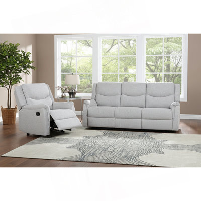 Ensemble de salon de style moderne 2 pièces Canapé 1 x Fauteuil inclinable 1 x Dossier de soutien entièrement rembourré Sincère finition manuelle