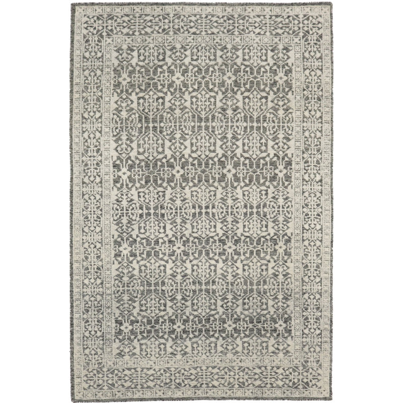 Tapis oriental ivoire moderne 6 x 9