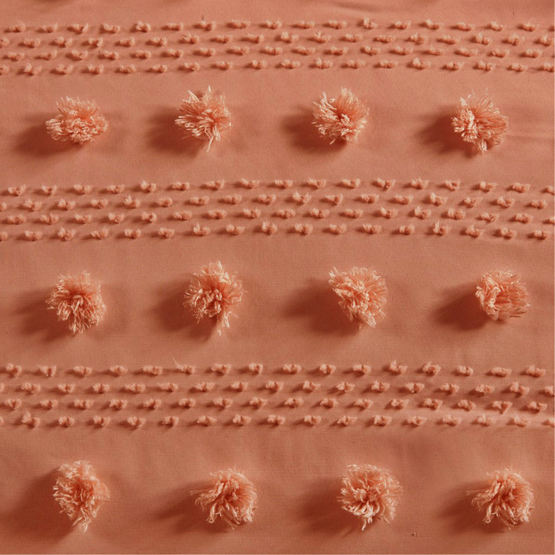 Ensemble d'édredon Clip Jacquard, Rouille, Édredon simple + 1 taie décorative